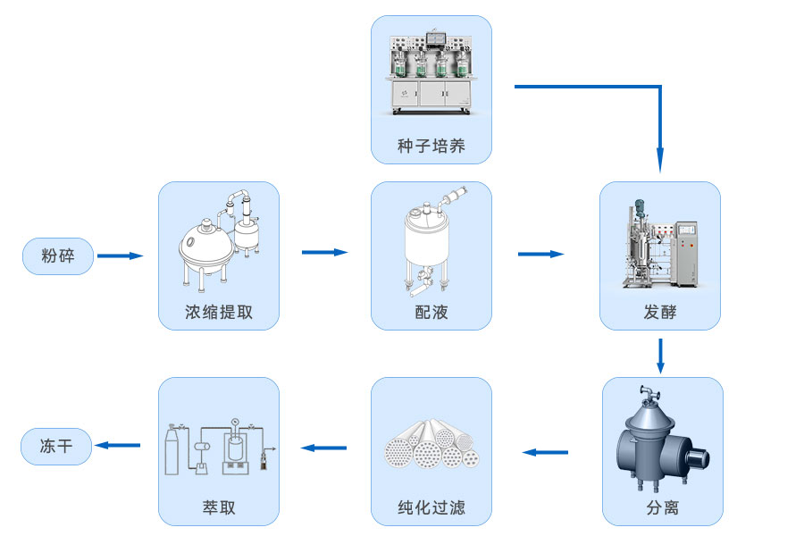 生物發(fā)酵提取流程圖